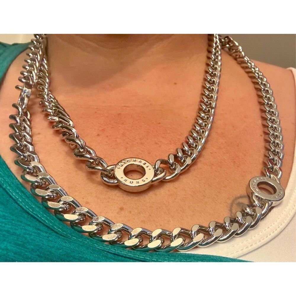 Michael kors mk circle curb chain belt/necklace/strap L/XL NWT - Picture 4 of 11